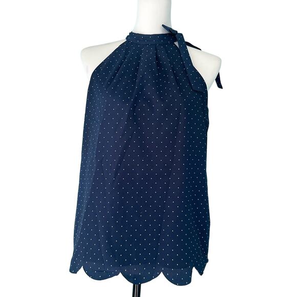 Maison Jules Blue and White Halter Top Size M Juniors - Picture 1 of 5